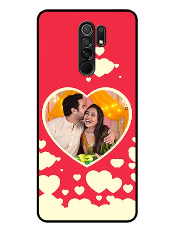 Custom Redmi 9 Prime Custom Glass Mobile Case  - Love Symbols Phone Cover Design