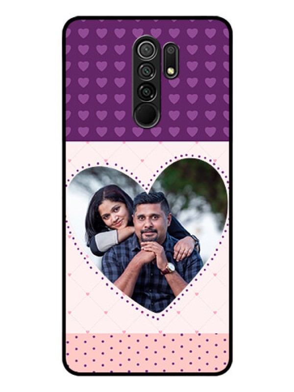 Custom Redmi 9 Prime Custom Glass Phone Case  - Violet Love Dots Design
