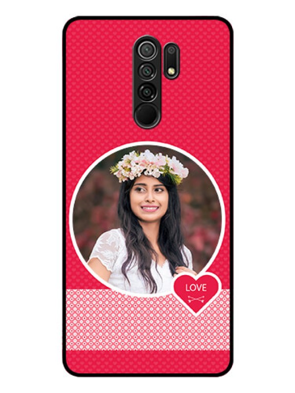 Custom Redmi 9 Prime Personalised Glass Phone Case  - Pink Pattern Design