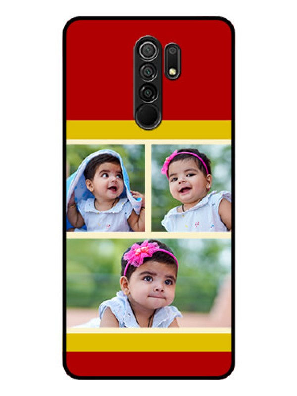 Custom Redmi 9 Prime Custom Glass Mobile Case  - Multiple Pic Upload Design