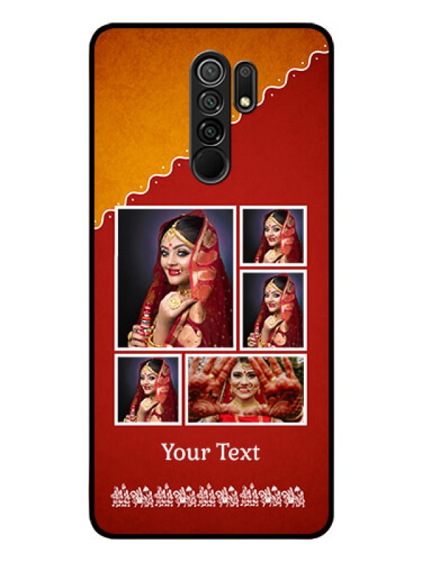 Custom Redmi 9 Prime Personalized Glass Phone Case  - Wedding Pic Upload Design