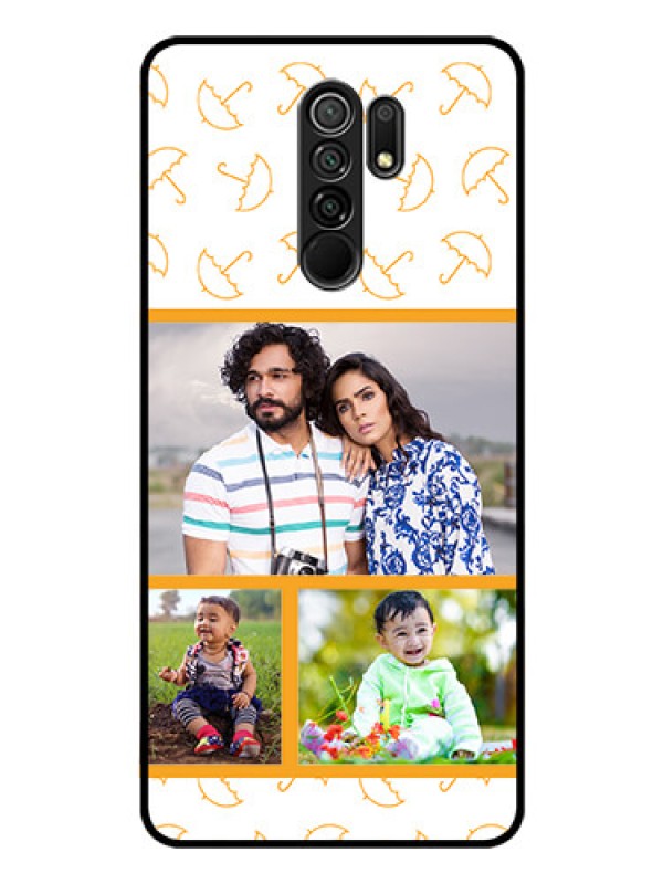 Custom Redmi 9 Prime Custom Glass Mobile Case  - Yellow Pattern Design