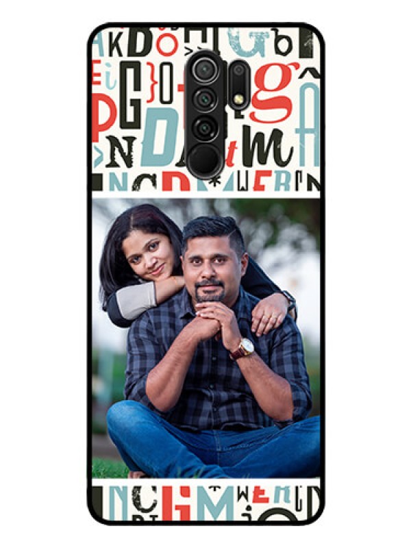 Custom Redmi 9 Prime Personalized Glass Phone Case  - Alphabet Design