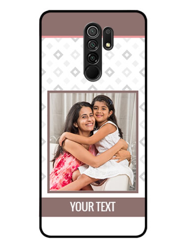 Custom Redmi 9 Prime Photo Printing on Glass Case  - Simple Diamond Design