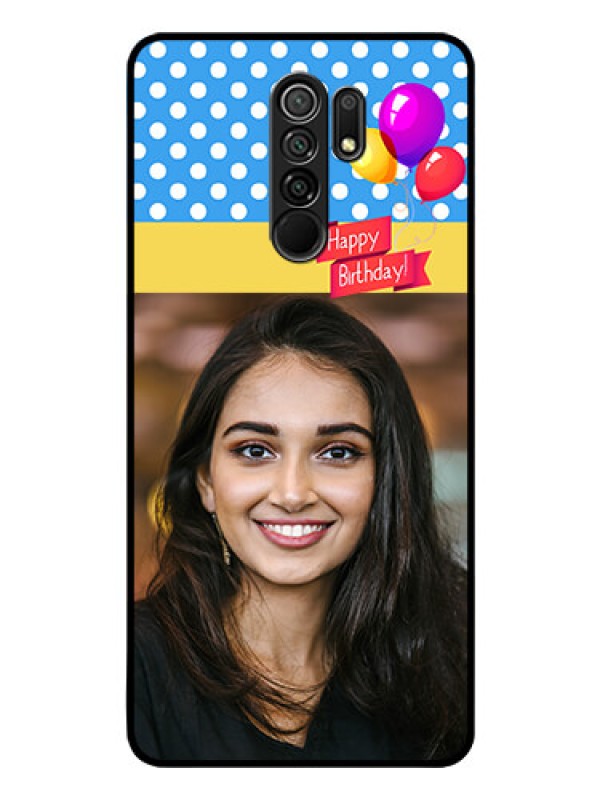 Custom Redmi 9 Prime Custom Glass Mobile Case  - Happy Birthday Design