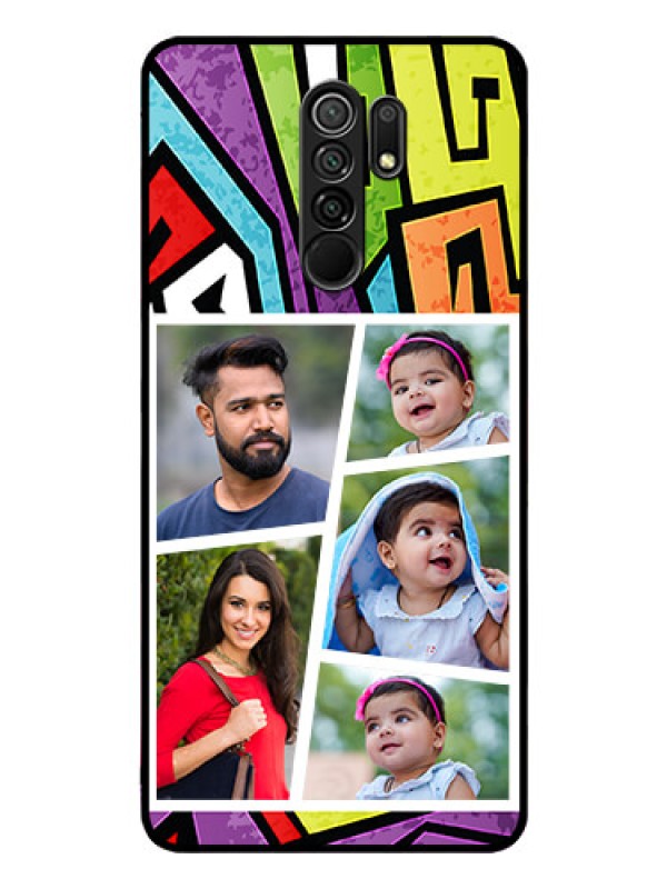 Custom Redmi 9 Prime Custom Glass Phone Case  - Graffiti pattern Design