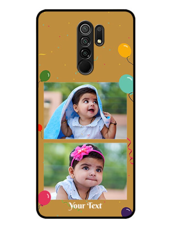 Custom Redmi 9 Prime Personalized Glass Phone Case  - Image Holder with Birthday Celebrations Design
