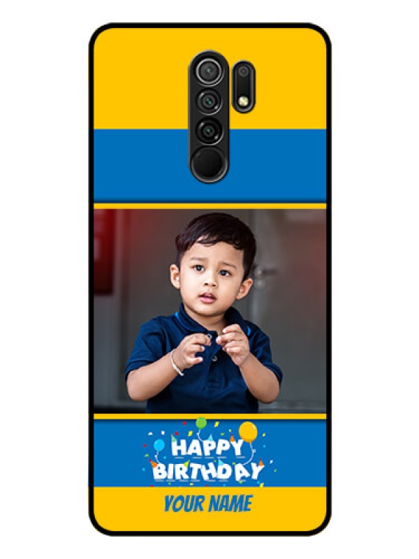 Custom Redmi 9 Prime Custom Glass Mobile Case  - Birthday Wishes Design