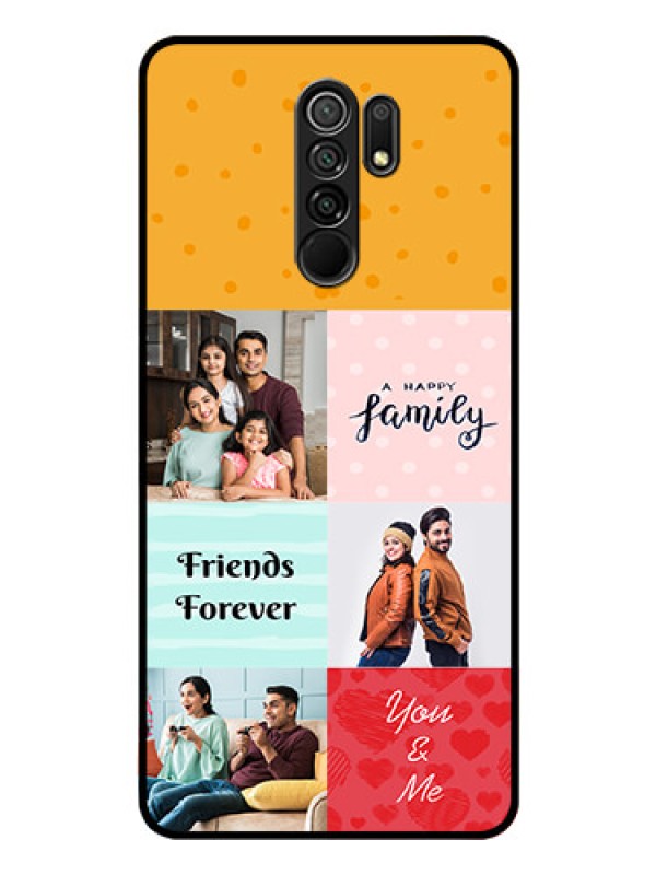 Custom Redmi 9 Prime Personalized Glass Phone Case  - Images with Quotes Design