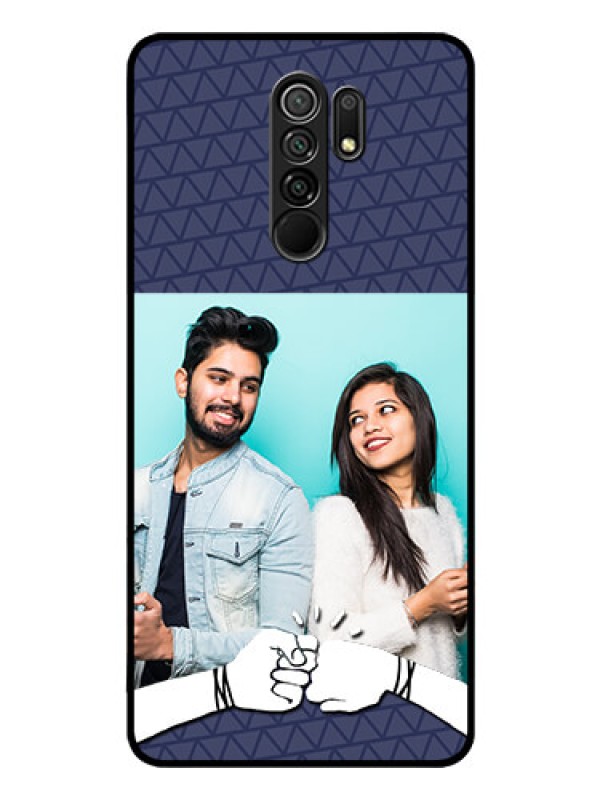 Custom Redmi 9 Prime Photo Printing on Glass Case  - with Best Friends Design  