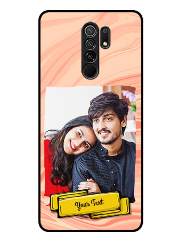 Custom Redmi 9 Prime Personalized Glass Phone Case  - Marble Texture Design