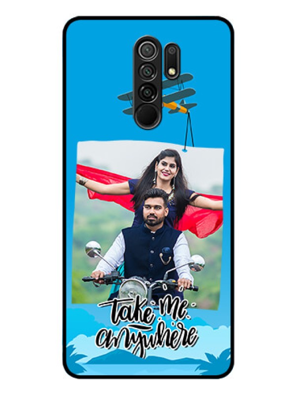 Custom Redmi 9 Prime Custom Glass Mobile Case  - Traveller Design 