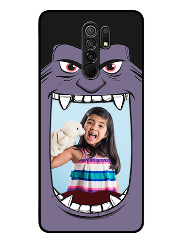 Custom Redmi 9 Prime Custom Glass Phone Case  - Angry Monster Design