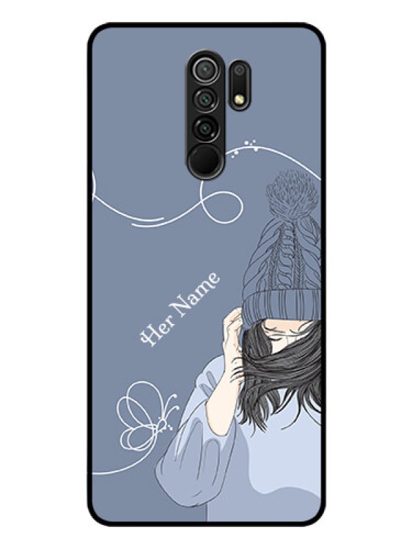 Custom Xiaomi Redmi 9 Prime Custom Glass Mobile Case - Girl in winter outfit Design