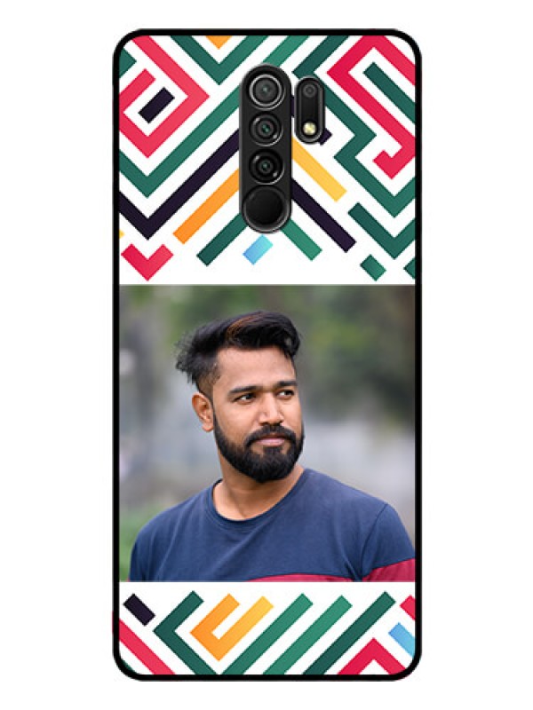 Custom Xiaomi Redmi 9 Prime Personalized Glass Phone Case - Colorful Maze Pattern Design