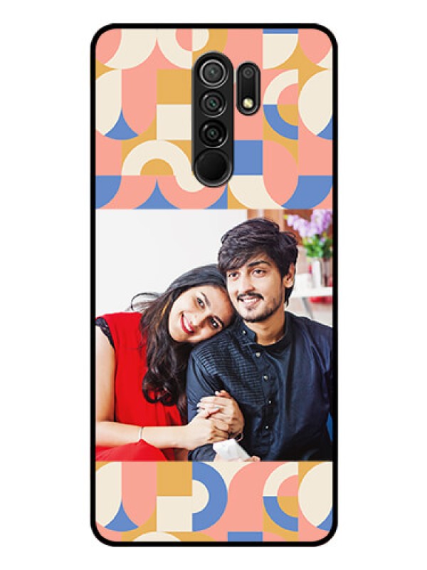 Custom Xiaomi Redmi 9 Prime Photo Printing on Glass Case - Semi-circle Maze Pattern Design