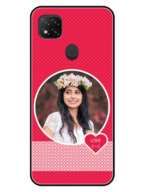 Custom Redmi 9 Personalised Glass Phone Case  - Pink Pattern Design