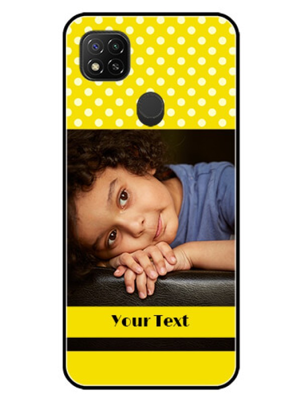 Custom Redmi 9 Custom Glass Phone Case  - Bright Yellow Case Design