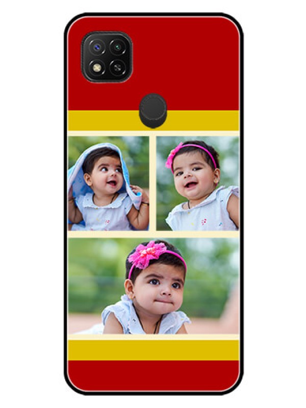 Custom Redmi 9 Custom Glass Mobile Case  - Multiple Pic Upload Design