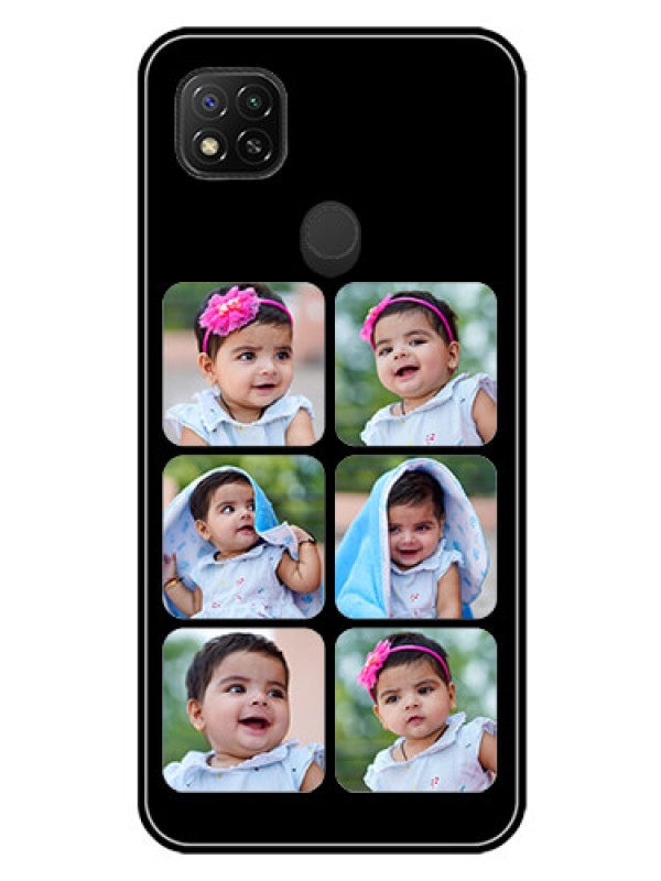 Custom Redmi 9 Photo Printing on Glass Case  - Multiple Pictures Design