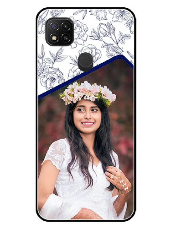 Custom Redmi 9 Personalized Glass Phone Case  - Premium Floral Design