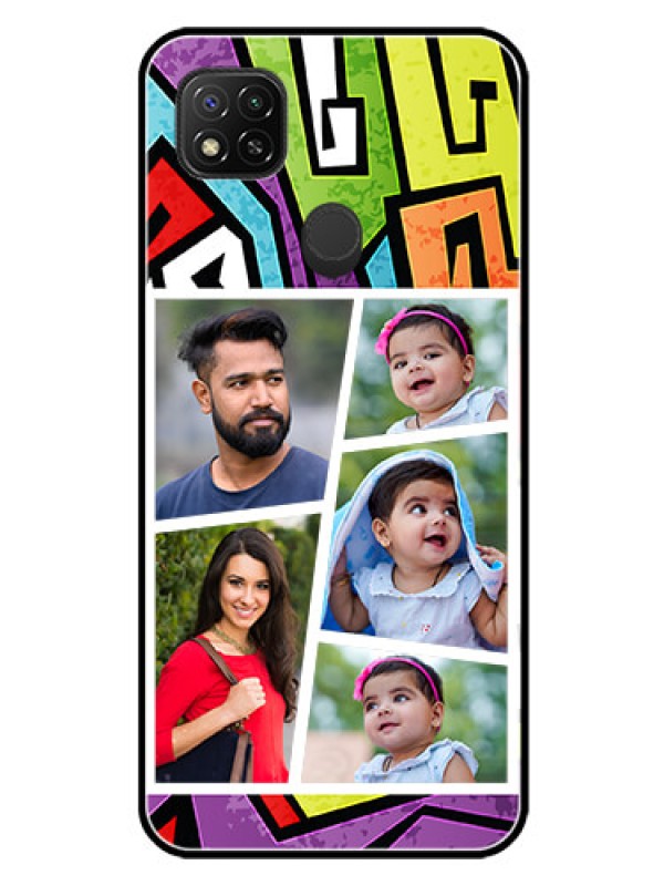 Custom Redmi 9 Custom Glass Phone Case  - Graffiti pattern Design