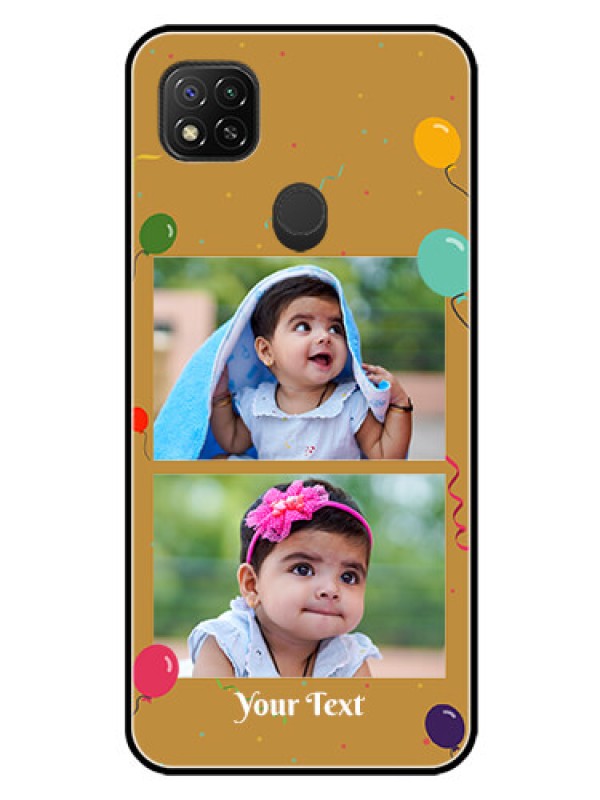 Custom Redmi 9 Personalized Glass Phone Case  - Image Holder with Birthday Celebrations Design