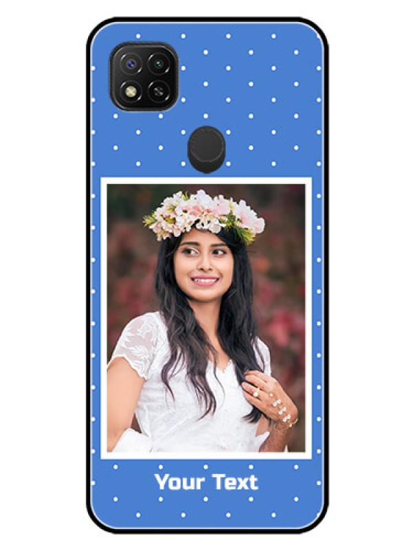 Custom Redmi 9 Photo Printing on Glass Case  - Polka dots design