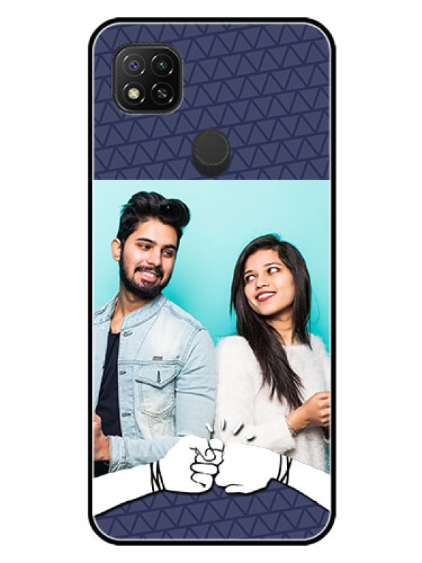 Custom Redmi 9 Photo Printing on Glass Case  - with Best Friends Design  