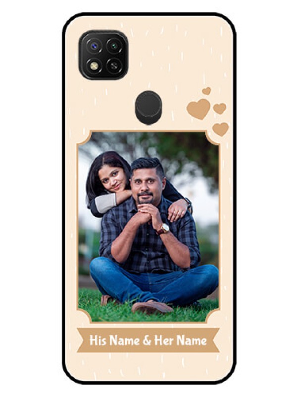Custom Redmi 9 Custom Glass Phone Case  - with confetti love design 
