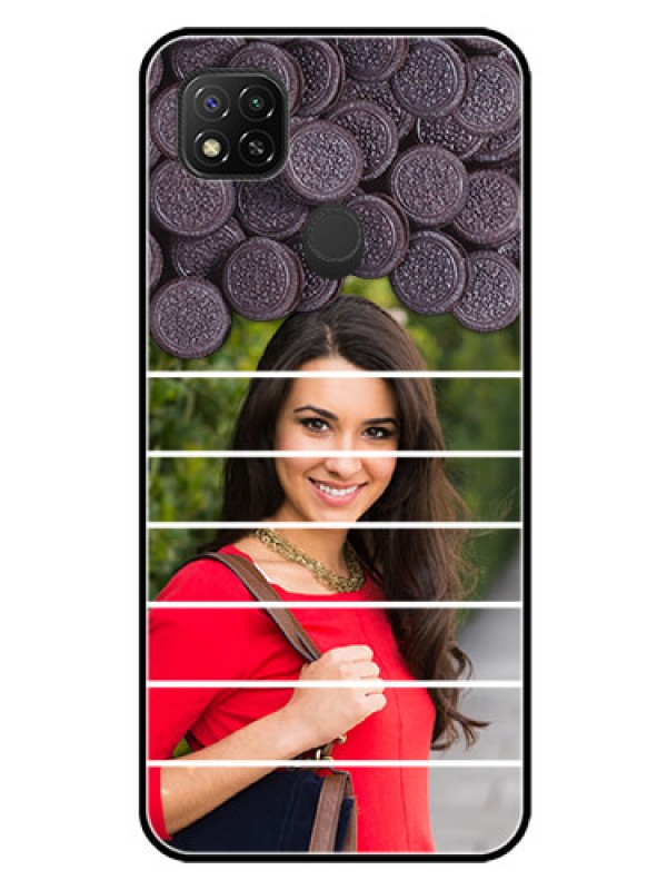 Custom Redmi 9 Custom Glass Phone Case  - with Oreo Biscuit Design