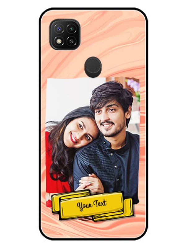 Custom Redmi 9 Personalized Glass Phone Case  - Marble Texture Design