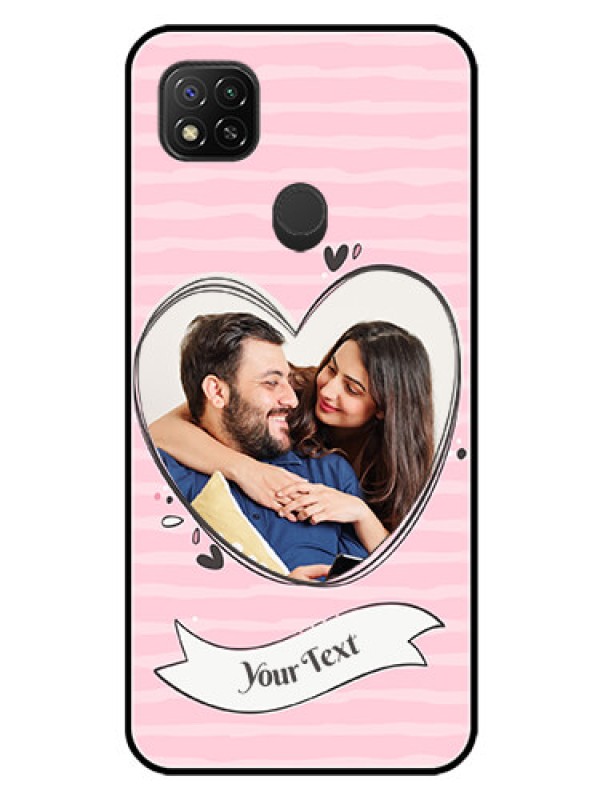 Custom Redmi 9 Custom Glass Phone Case  - Vintage Heart Design