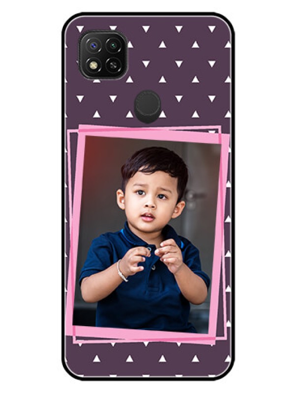 Custom Redmi 9 Custom Glass Mobile Case  - Triangle Pattern Dotted Design