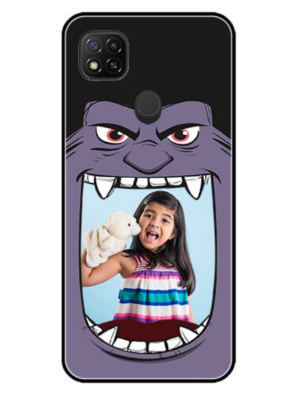Custom Redmi 9 Custom Glass Phone Case  - Angry Monster Design