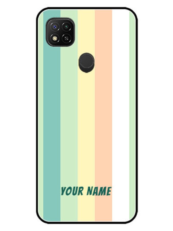 Custom Xiaomi Redmi 9 Photo Printing on Glass Case - Multi-colour Stripes Design