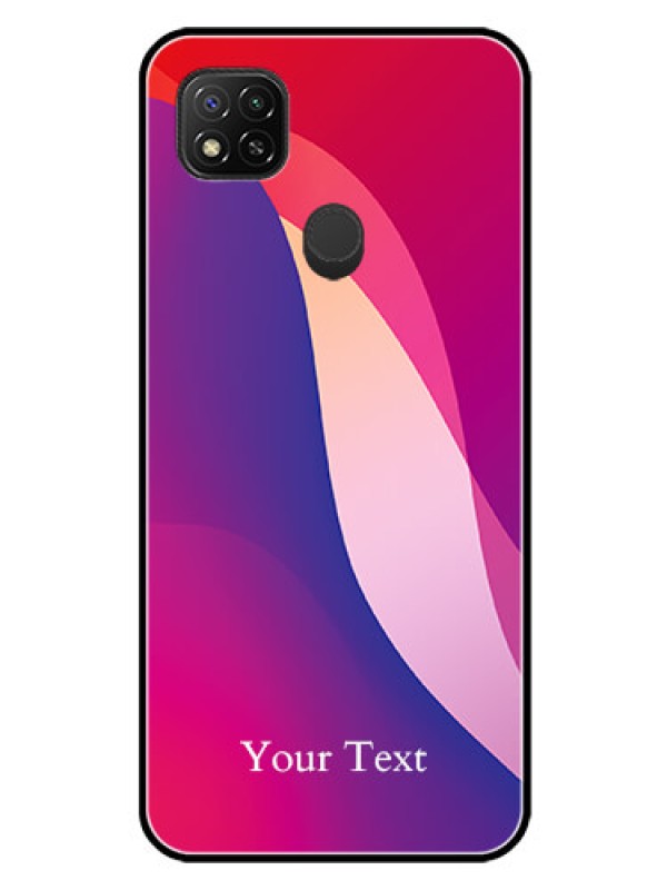 Custom Xiaomi Redmi 9 Personalized Glass Phone Case - Digital abstract Overlap Design