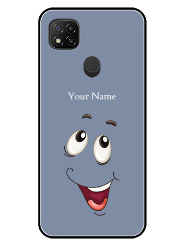 Custom Xiaomi Redmi 9 Photo Printing on Glass Case - Laughing Cartoon Face Design