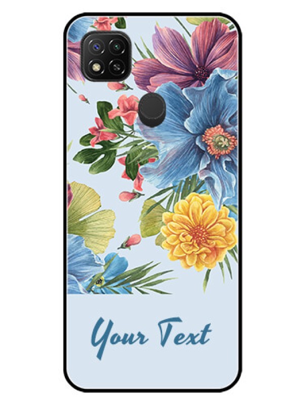 Custom Xiaomi Redmi 9 Custom Glass Mobile Case - Stunning Watercolored Flowers Painting Design