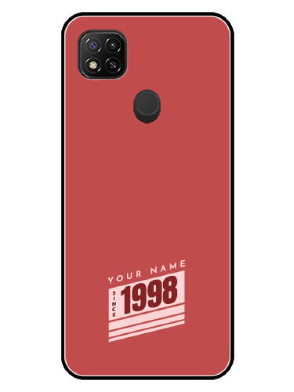 Custom Xiaomi Redmi 9 Custom Glass Phone Case - Red custom year of birth Design