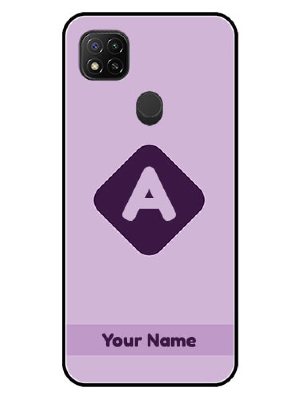 Custom Xiaomi Redmi 9 Custom Glass Mobile Case - Custom Letter in curved badge Design