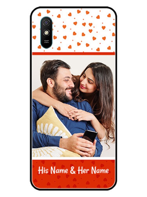 Custom Redmi 9A Sport Custom Glass Phone Case  - Orange Love Symbol Design