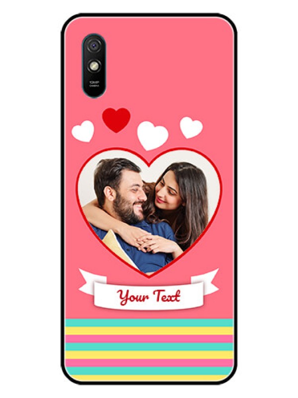 Custom Redmi 9A Sport Photo Printing on Glass Case  - Love Doodle Design