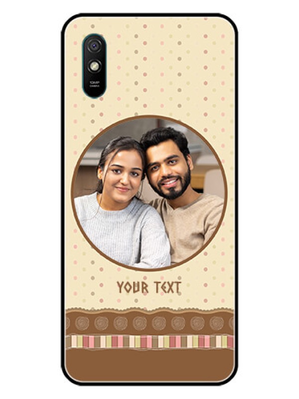 Custom Redmi 9A Sport Custom Glass Mobile Case  - Brown Dotted Mobile Case Design