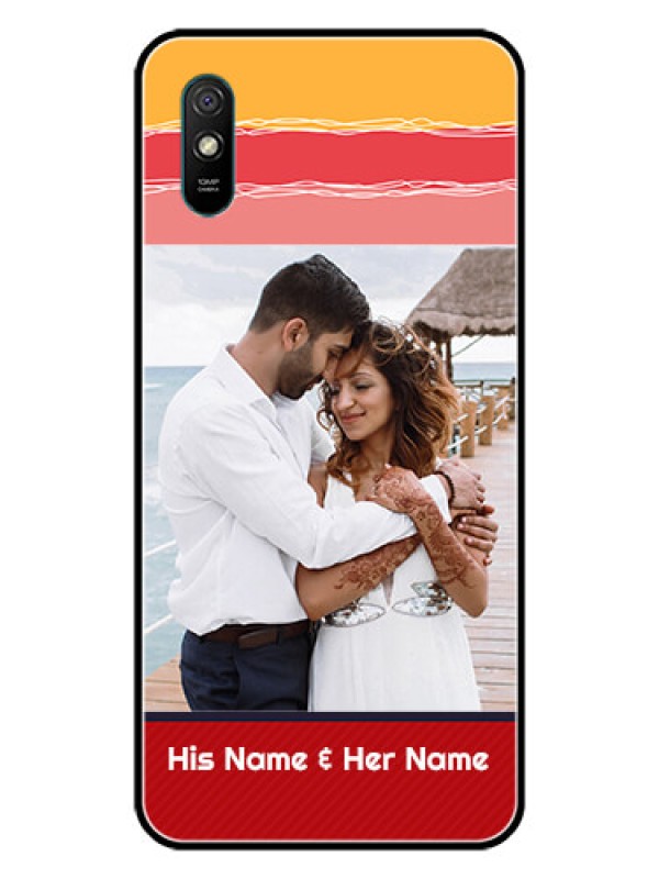 Custom Redmi 9A Sport Custom Glass Mobile Case  - Colorful Case Design