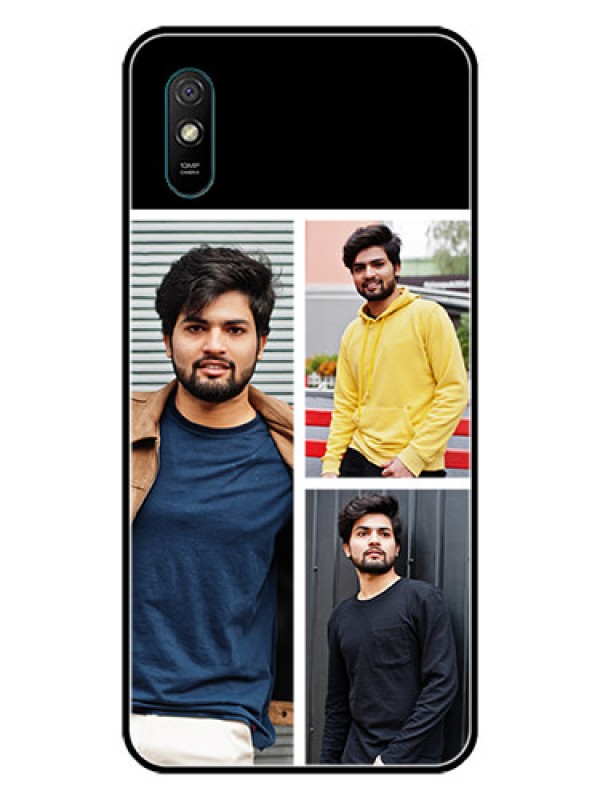 Custom Redmi 9A Sport Photo Printing on Glass Case  - Upload Multiple Picture Design