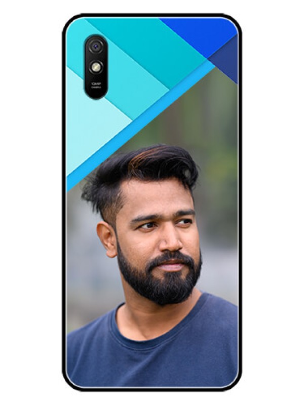 Custom Redmi 9A Sport Custom Glass Phone Case  - Blue Pattern Design