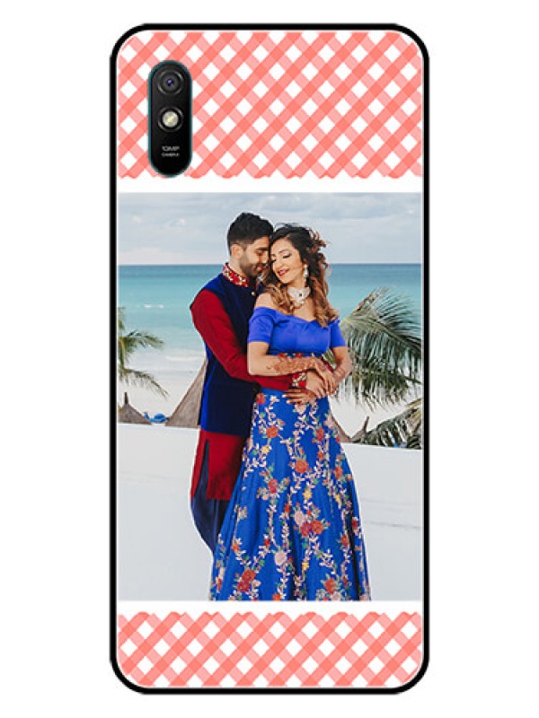 Custom Redmi 9A Sport Personalized Glass Phone Case  - Pink Pattern Design