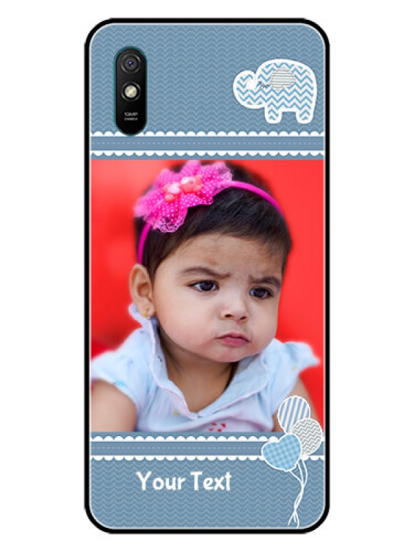Custom Redmi 9A Sport Photo Printing on Glass Case  - with Kids Pattern Design