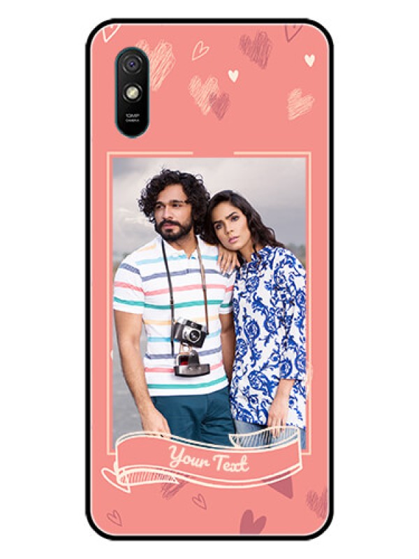 Custom Redmi 9A Sport Custom Glass Phone Case  - Love doodle art Design